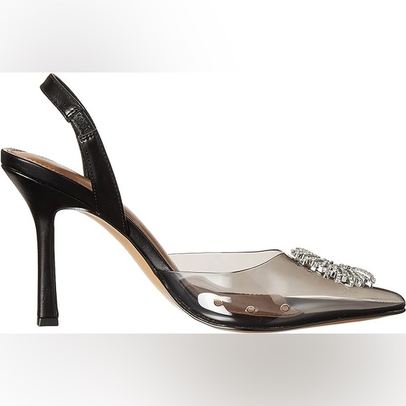 The Drop Women's Klara Slingback Heel in Clear Black size 6-1/2 - Picture 4 of 7